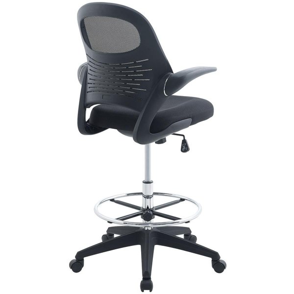 Modway 42 H x 27.5 W x 26.5 L in. Advance Drafting Chair, Black EEI-2290-BLK
